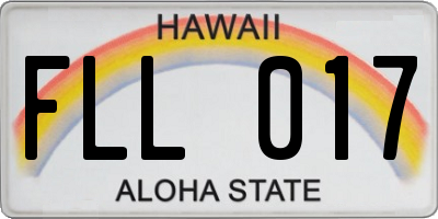 HI license plate FLL017