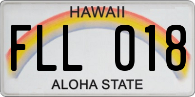 HI license plate FLL018