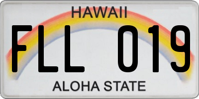 HI license plate FLL019
