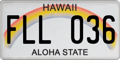 HI license plate FLL036