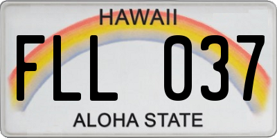 HI license plate FLL037