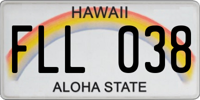 HI license plate FLL038