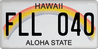 HI license plate FLL040