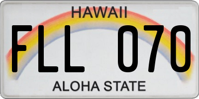 HI license plate FLL070