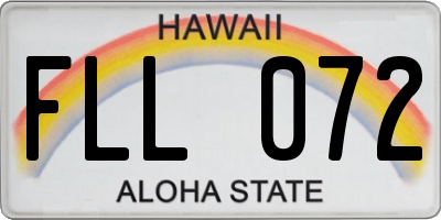 HI license plate FLL072