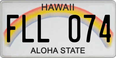 HI license plate FLL074