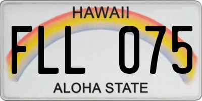 HI license plate FLL075