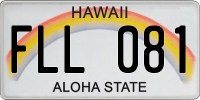 HI license plate FLL081