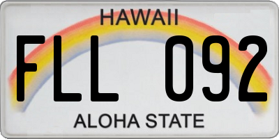 HI license plate FLL092