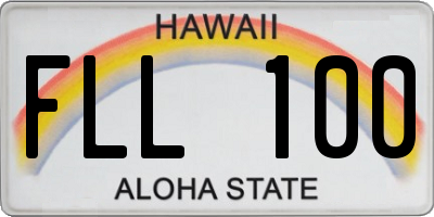 HI license plate FLL100