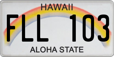 HI license plate FLL103