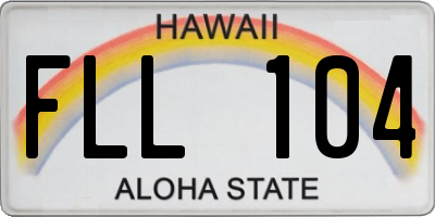HI license plate FLL104