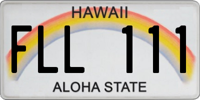 HI license plate FLL111