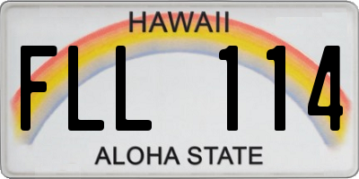 HI license plate FLL114