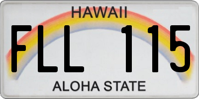 HI license plate FLL115