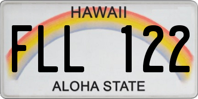 HI license plate FLL122