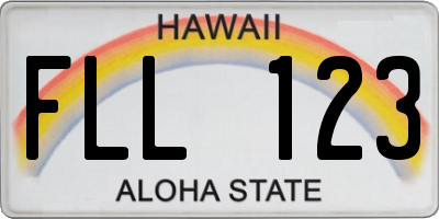 HI license plate FLL123