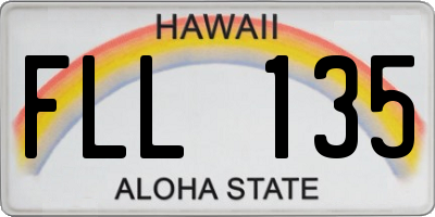 HI license plate FLL135