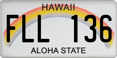 HI license plate FLL136