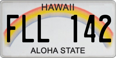 HI license plate FLL142