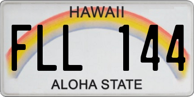 HI license plate FLL144