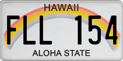 HI license plate FLL154