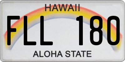 HI license plate FLL180