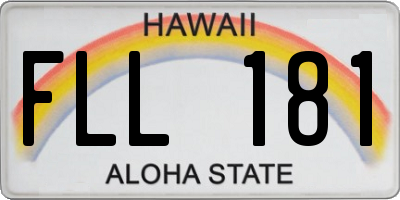 HI license plate FLL181