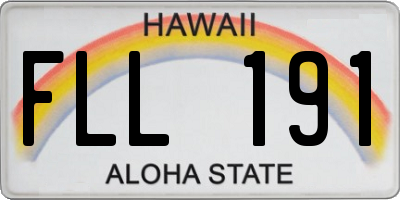 HI license plate FLL191