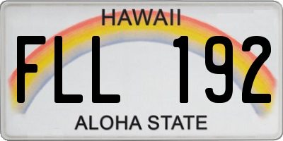 HI license plate FLL192