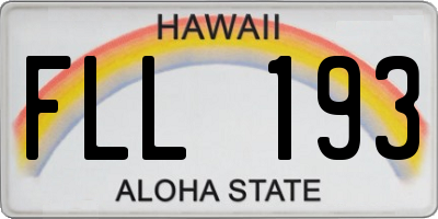 HI license plate FLL193