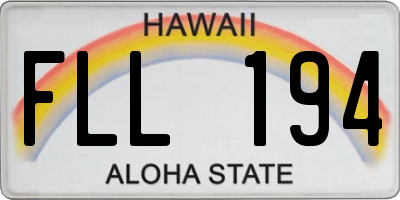 HI license plate FLL194