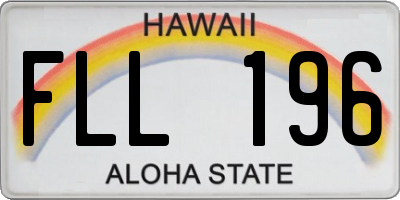 HI license plate FLL196