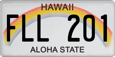 HI license plate FLL201