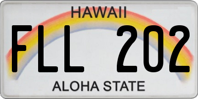 HI license plate FLL202