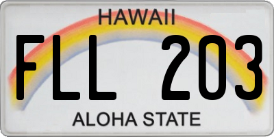 HI license plate FLL203