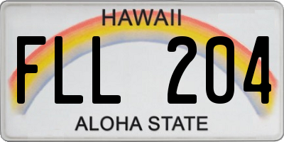 HI license plate FLL204