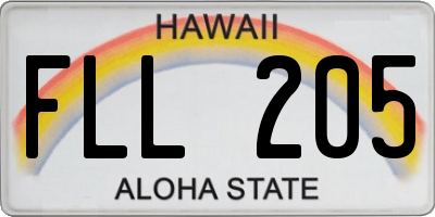 HI license plate FLL205