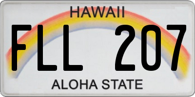 HI license plate FLL207