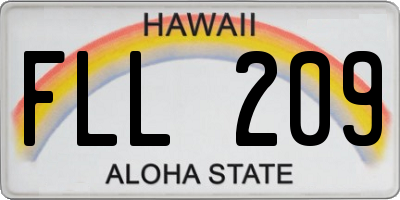 HI license plate FLL209