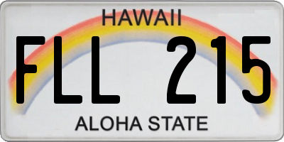HI license plate FLL215