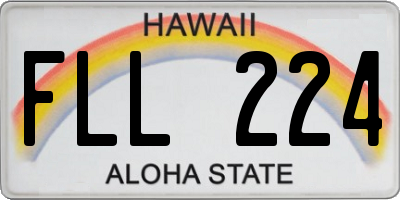 HI license plate FLL224