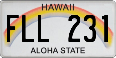 HI license plate FLL231