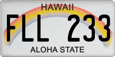 HI license plate FLL233