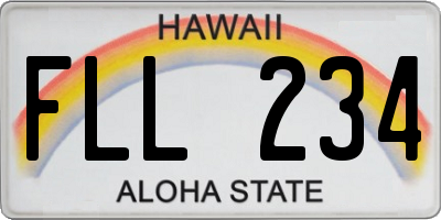 HI license plate FLL234