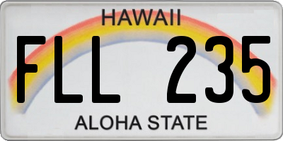 HI license plate FLL235