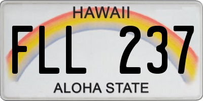HI license plate FLL237