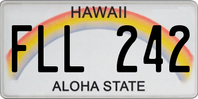 HI license plate FLL242