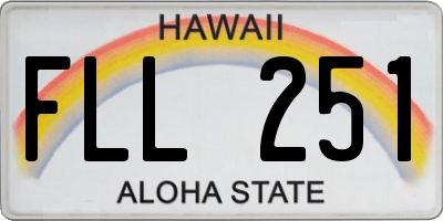 HI license plate FLL251