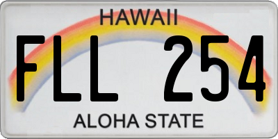 HI license plate FLL254